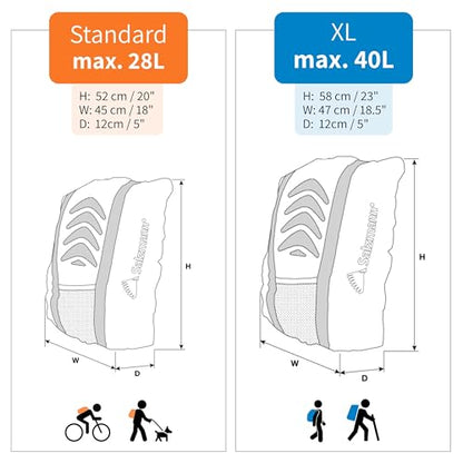 Salzmann Reflective Backpack Cover | Hi Vis, Waterproof | for Cycling & Outdoor Activities | Made with 3M Scotchlite - color: Yellow/Orange (Standard)