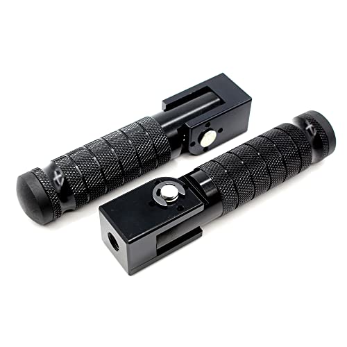 Universal Motorcycle Bicycle Folding Foot Pegs 90 Degree Foldable Electric Motorbike Ebike For Super73 S2/ZX/RX/R/S Passenger Footrests Rearsets Rear Set Footpegs foot Rest Pedals M8 Install Bolts - color: Black-Foldable