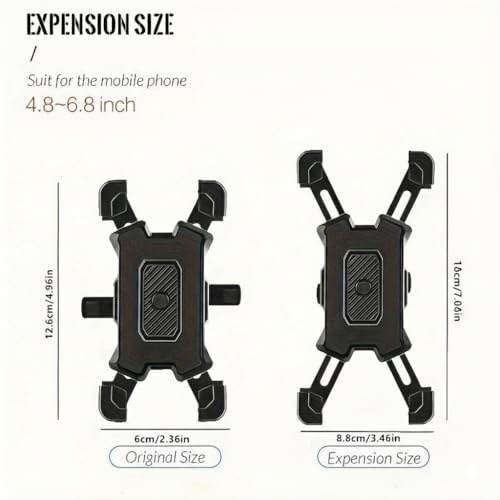 Secure Black Shockproof Bike Phone Mount, Hands-Free GPS Holder for E-Bikes & Motorcycles, Cycling Accessory