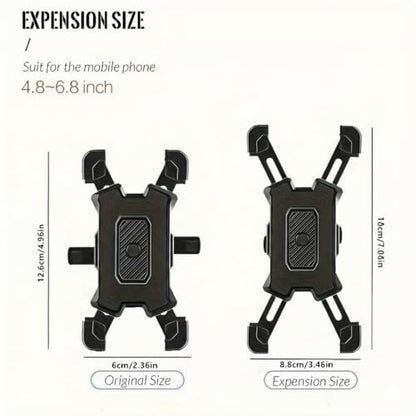 Secure Black Shockproof Bike Phone Mount, Hands-Free GPS Holder for E-Bikes & Motorcycles, Cycling Accessory