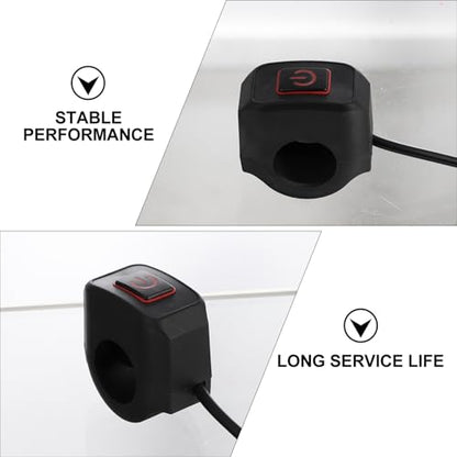 Vaguelly Motorcycle Handlebar Waterproof Control Switch Push Button Brake Light Headlight Off Switch for Custom Motorcycle Compatible Models