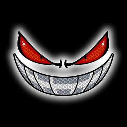 Car Reflective Devil Eyes Sticker Decal, Devil Smile Auto Safety Warning Sticker, Waterproof Self-Adhesive Evil Grin Eyes Sticker for Cars, Motorcycles, Trucks, Laptops, Windows (Style 2) - color: Style 2