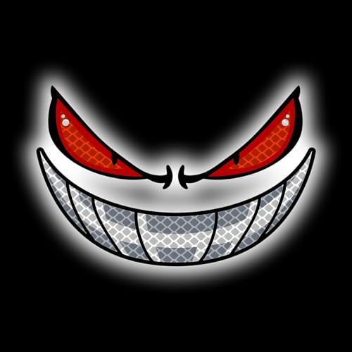 Car Reflective Devil Eyes Sticker Decal, Devil Smile Auto Safety Warning Sticker, Waterproof Self-Adhesive Evil Grin Eyes Sticker for Cars, Motorcycles, Trucks, Laptops, Windows (Style 2) - color: Style 2