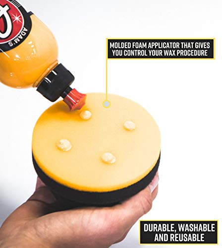 Adam's Polishes Yellow Hex Grip Car Wax Foam Applicator - Waxing Kit Glaze Sealant Liquid Paste Wax Ceramic Coating | Auto Accessories | Car Wash Kit Cleaning