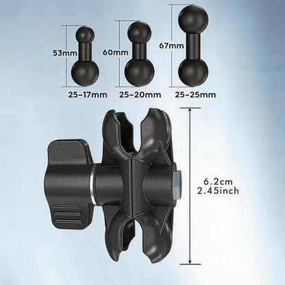 3-Pack Ball Adapter Set for RAM Mounts B Size: 1 inch to 1 inch/20/17mm, Compatible with Garmin GPS, Phone Mounts, Car/Motorcycle/Camera (2.45” Ball Mount Arm) - style: 2.45” Ball Mount Arm+1inch-1inch/20/17mm Adapter