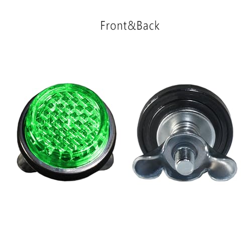 Green Reflector Motorcycle License Plate Bolts and Nuts - color: Green