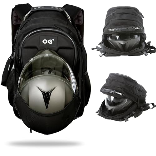 OG Original CityRunner Motorcycle Backpack, Waterproof, Expandable, 30-35L, Motorbike Helmet Bag, Helmet Strap, Large Capacity, Laptop Rucksack, Reflective, USB - style: Cityrunner