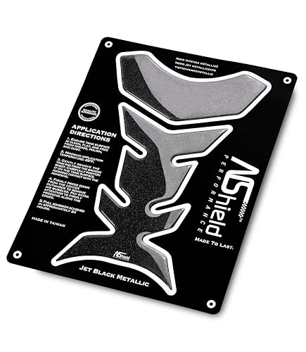 Motorcycle Tank Pad Gas Tank Protector, 3D Motorcycle Tank Sticker Protector Decal Gas Oil Fuel Tank Pad Protector for Suzuki Kawasaki Honda Yamaha Ducati BMW - Jet Black Metallic - color: Jet Black Metallic