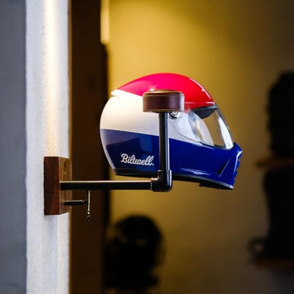 Trip Machine Company Motorcycle Helmet Holder | Jacket Hanger for Coat, Keys, Hats | Motorcycle Accessory | Solid Wood & Cast Iron Wall Mount | Multi Purpose Organizer Hook for Home, Office, Garrage