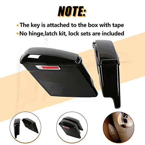 ECOTRIC 5'' Extended Stretched Saddle bag W/Latch Compatible with 2014-2024 Harley Touring FLT FLHT FLHTCU FLHRC Road King Road Glide Street Glide Electra Glide Ultra-Classic