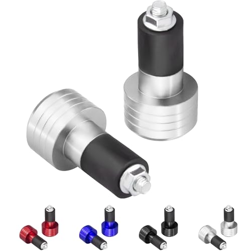 22mm Motorcycle Handlebar Hand Grip End Cap, End Slider Cap Plug Aftermarket Parts Universal Fit for 7/8 Inch Bike Motorcycle Hand Bar Grips.2Pcs. - color: Silver