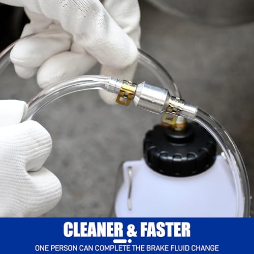 1L Brake Bleeder Bottle, Brake Fluid Bleeder Kit with One Way Check Valve 24 inch Tube and Rubber Connector for Collect Brake Fluid - color: 1 L Reservoir Bottle with One Way Check Valve