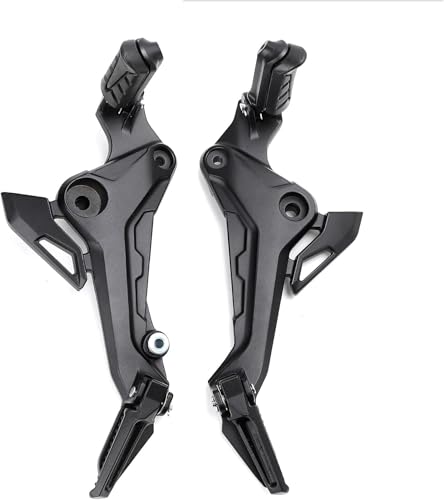 Mokuo Motorcycle Footrest Assembly,1 Pair Footpegs Kit in Alloy Aluminum Material Fit for Honda Grom Msx 2017-2020,Black Color - color: 1 Pair - Black