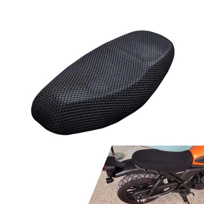 Motorcycle Seat Cover, Heat-Insulating & Non-Slip Seat Cover with Elastic, Honeycomb Breathable Mesh Fabric Mat, Universal for Most Motorcycles (Black #L) - color: Black #Large