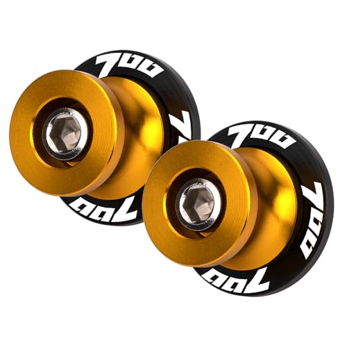 M6 Swingarm Spools for Motorcycles For Tenere 700 (T7) (XTZ700) 2019-2025 Durable CNC Aluminum Sliders for Maintenance & Rear Swingarm Protection Accessories (Gold) - color: Gold