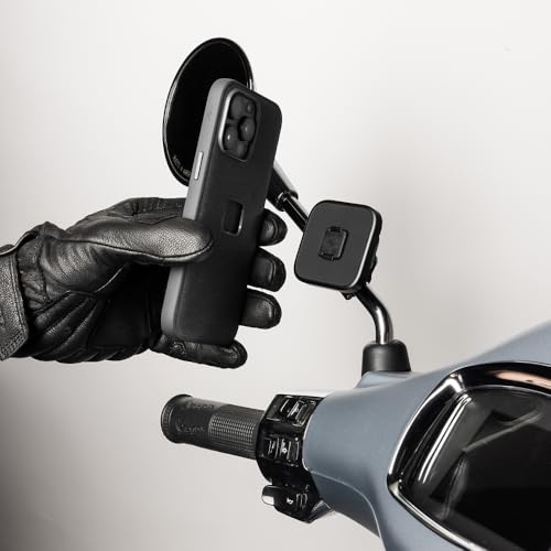 Peak Design Mobile Motorcycle Mirror/GPS Phone Mount, Non-Charging, SlimLink Mounting, Rigid Arm, Fits Mirror Stems or Accessory Bars (7/8"-1 1/8" Diameter), Vibration Isolator, Motorcycle Phone Mount