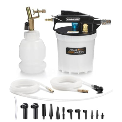 FOUR UNCLES Brake Bleeder Vacuum Pump Kit - Pneumatic Brake Fluid Extractor with 1L Refilling Bottle for Brake Fluid Bleeding, One-Person Operation - size: 2L