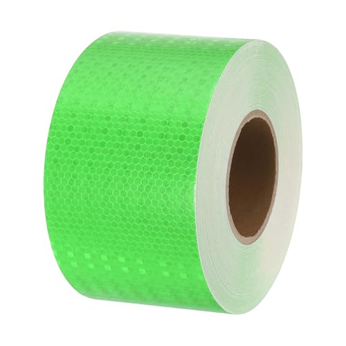 PATIKIL Reflective Tape, 4 Inch x 164 ft Waterproof Self Adhesive High Visibility Caution Warning Safety Tape Outdoor Reflector for Trucks Trailers Cars, Green - color: Green, size: 4 IN x 164 FT