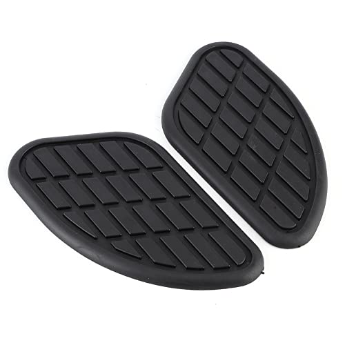 Motorcycle Fuel Tank Knee Pad, Pair of Rubber Motorcycle Fuel Traction Pad Protector Vintage Universal Knee Grip Decals Gas Fuel Knee Grip Protector for Motorcycle Decoration (Black) - color: Black