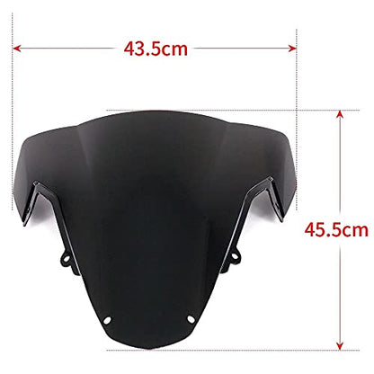 ABS Plastic Double Bubble Windshield Windscreen Compatible for Suzuki GSX-R1000 2003 2004 03 04 GSXR 1000 (Black) - color: Black