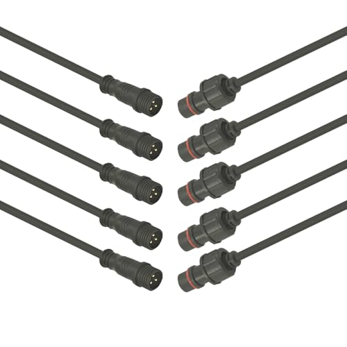 3pin Waterproof Connector,20AWG IP68 3Pin Male Female Plug LED Connector,with 30CM Extension Cable for Car,Indoor/Outdoor LED Strip Lights. - size: 20AWG 3Pin waterproof connector