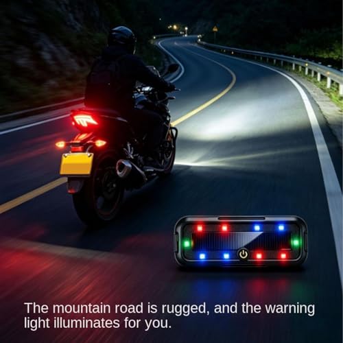 Automotive LED Flashing Lights - Solar Powered Safety Beacons, Warning Signal Lamps, emergencys Visibility Accessories, Durable Driving Equipment | Vehicle Lights Night for Motorcycle RV SUV Electric