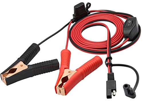 Crocodile Clip Cable 16 AWG Wire Harness SAE to Battery Alligator Crocodile Clip12V DC Extension Cord with Switch and Fuse Box Quick Connect/Disconnect Snap Action Cable(2.4m/7.8ft -Fuse Box) - color: Fuse box