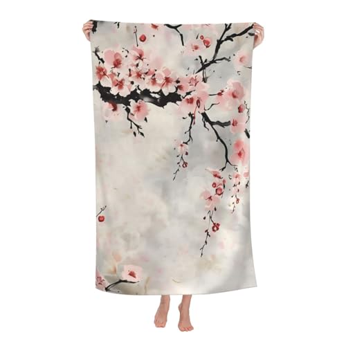 Cherry Blossom Beach Towel Floral Theme Sand-Free Microfiber Bath Towel Ultra Soft Quick Dry Pool Towel Absorbent Towel Lightweight Towel Gifts for Outdoor Bathroom Swimming Decor 31inx51in - color: Color 1