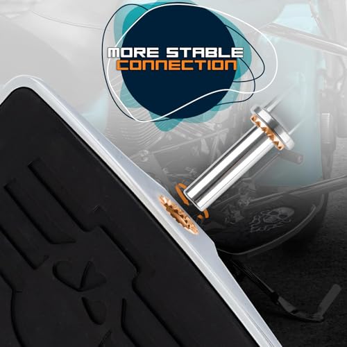 Rear Passenger Footpeg Passenger Peg Floorboard Footboard for Harley Dyna Electra Glide Road Electra RoadKing Fat boy Sportster 883 1200 Sportsters Dynas Softails V-Rod (Skull-Chrome) - size: Skull-Chrome