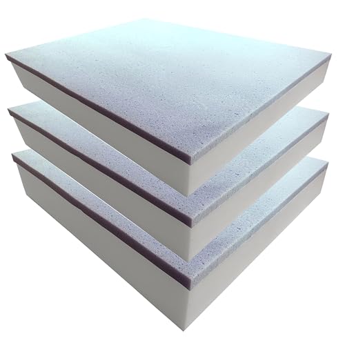 Foamma 2" x 24" x 72" Gel Memory Foam, High Density Base, Cooling Pressure Relief Cushion, Couch Filler Stuffing, Chair Padding, Memory Foam for Couch Cushions, 3 Pack - color: Gel Memory Foam, size: 2" x 24" x 72", style: 3 Pack