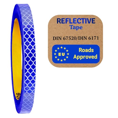 Reflective Reflective Tape Reflective Film Safety Warning Tape Waterproof Reflective Film Cars Motorcycles Helmet Bicycle Made with Diamond Grade (Blue 4095_5mm X 10meter) - color: Blue 4095_5mm X 10meter