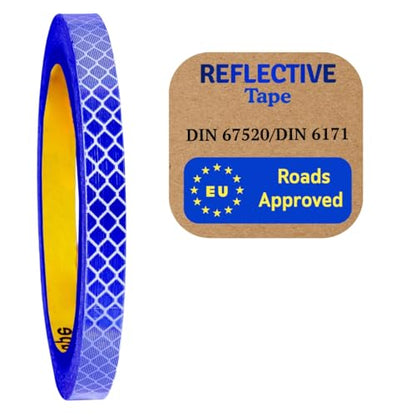 Reflective Reflective Tape Reflective Film Safety Warning Tape Waterproof Reflective Film Cars Motorcycles Helmet Bicycle Made with Diamond Grade (Blue 4095_5mm X 10meter) - color: Blue 4095_5mm X 10meter