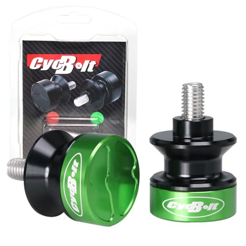 10mm Swing Arm Spools Sliders CNC Green M10 Stand Slider for M10x1.25 Motorcycle Swing Arm Fit for Ninja 300 Ninja 500 Ninja 650 ZX-10R ZX-14R ZZR1200 ZZR1400 Vulcan S CFMoto 450SS 450SR | For M10x1.25 Motorcycle Swing Arm Fit for Ninja 300 Ninja 500 Ninj