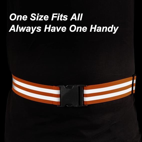 Little World Reflective Belt, Reflective Running Gear Elastic Reflective Sash - color: Green, Orange