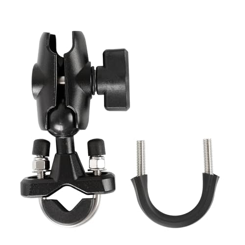 Motorcycle Handlebar Mount Combo: 1-Inch Ball U-Bolt Base & Short Double Socket Arm, Aluminum Alloy, Compatible with RAM Mounts B-Size Components , Fits 0.5"-1.3" Bars - style: U-Bolt Base w 2.36" Arm