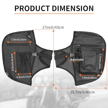 AUFER Highway Crash Bar Cover Soft Lowers Chaps Leg Warmer bag With Tactical Military Water Bottle Pouch Compatible With For Harley Touring Street Glide Road King Road Glide Electra Glide 1980-2024 - size: Engine Guard Cover + Water Cup Bag