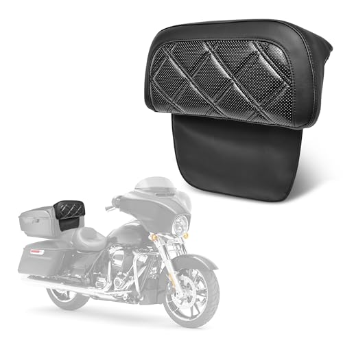 Goldfire Rear Trunk Backrest Pad Razor Chopped Backrest Pad Tour Pack Backrest Pad Fit for Harley Touring Models 2014-2025 Road King Street Glide Electra Glide, Black Diamond - color: Black 2