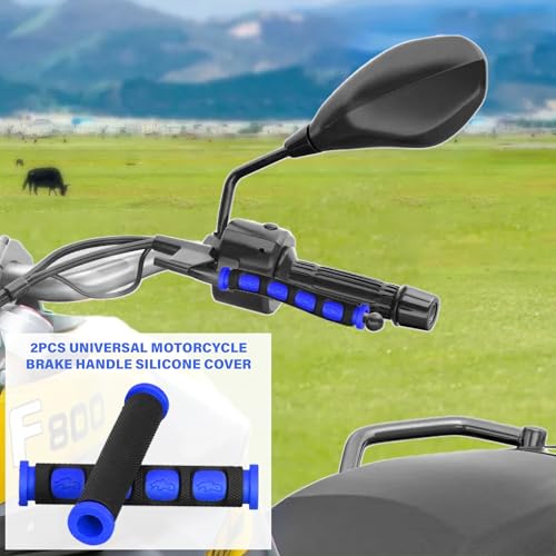 2Pcs Universal Motorcycle Brake Lever Cover Handle Silicone Sleeve Motorbike Bicycle Handles Grips Protection Accessories - color: blue