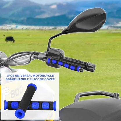 2Pcs Universal Motorcycle Brake Lever Cover Handle Silicone Sleeve Motorbike Bicycle Handles Grips Protection Accessories - color: blue