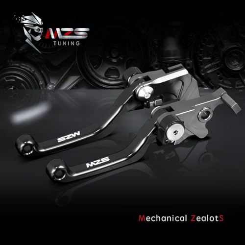 MZS Black Dirt Bike Brake Clutch Levers Pivot Adjustable CNC Compatible with KX125 2006-2008 / KX250 2005-2008 / KX250F 2005-2012 / KX450F 2006-2012 - color: Black, size: KX125/KX250/KX250F/KX450F