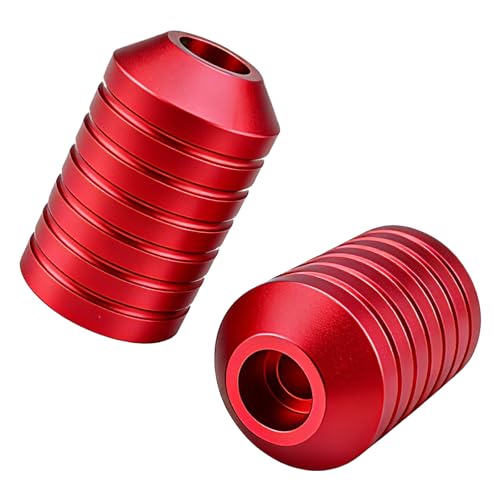 Crash Bar Sliders CNC Decorative End Caps for Harley Touring Softail Dyna Sportster Models,Fit All 1.25" Front Flat Out & Highway Crash bar & Rear Saddlebag Guard (Red) - color: Red