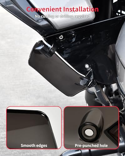 Adjustable Side Wings Wind Air Deflector Fairing for Road Glide 24-26, Smoked Wind Deflectors Fairing Side Shield for Harley FLTRXSE 23-26 FLTRT FLTRXL 2026-later Accessory