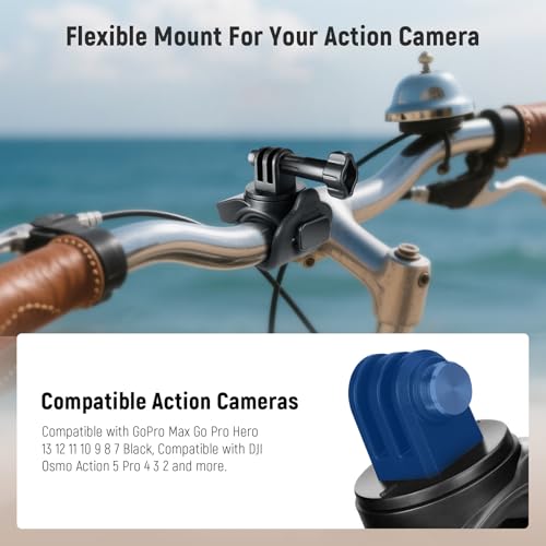 NEEWER Flexible Mount Wrap Band Compatible with GoPro DJI Insta360 Action Cameras, Motorcycle Bike Handlebar Roll Bar Tube Clip Holder Bracket Accessories for Photography Video Recording, GP-77 Black - style: GP-77