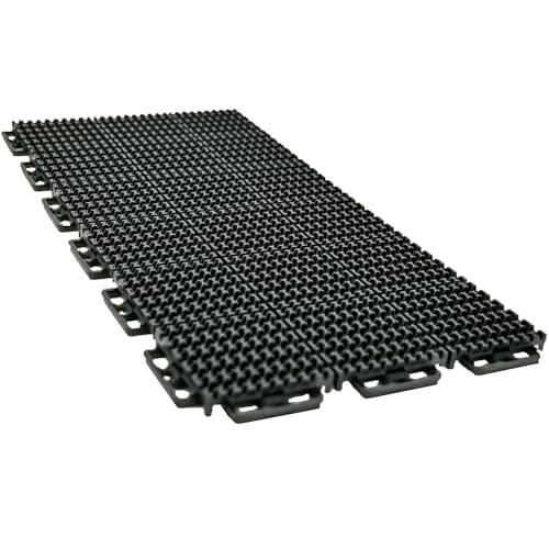 Caliber ProTech XT Garage Flooring, Trailer Flooring, Interlocking Traction Tiles, 9” x 18”, Black, 24-Pack