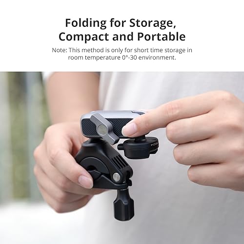 PGYTECH CapLock Quick Release Bike Motorcycle Handlebar Mount, 360°Dual-Ball Rotation, 1/4"-20 Adapter, for DJI OSMO Action 6/5 Pro/4/Pocket 4/3/Xtra Muse/Gopro/Insta360 Ace Pro 2/X5/Luna Ultra, Phone