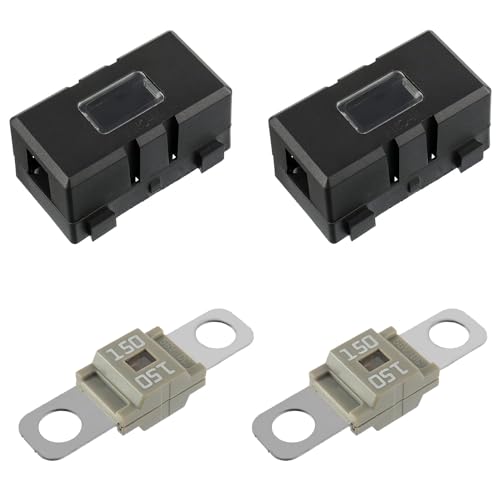 BOJACK 150 Amp AMI/Midi Fuse Holders and High Current Bolt-on Midi Fuses 150A for Cars Trucks Vehicles (Pack of 2 - style: 150 A
