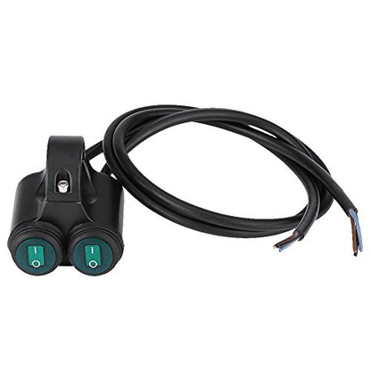 Universal Motorcycle Handlebar Switch, 22mm Dual Control Button for Headlight, Fog Light, Horn, Black Plastic and Brass Construction - size: Model A