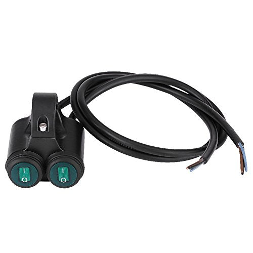 Universal Motorcycle Handlebar Switch, 22mm Dual Control Button for Headlight, Fog Light, Horn, Black Plastic and Brass Construction - size: Model A
