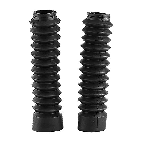 KIMISS Front Fork Cover, 205x42mm Motorcycle Front Fork Cover Gaiters Boots Shock Damping Dust Cover(Black) - color: Black