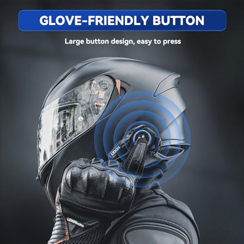 LEXIN G2P Motorcycle Helmet Bluetooth Headset, Group Intercom Communication System, FM Radio/ 6 Shells/Universal Pairing/Private Talk/Noise Cancellation, Fit for Snowmobile/ATV, 1 Pack - style: G2P Single Pack
